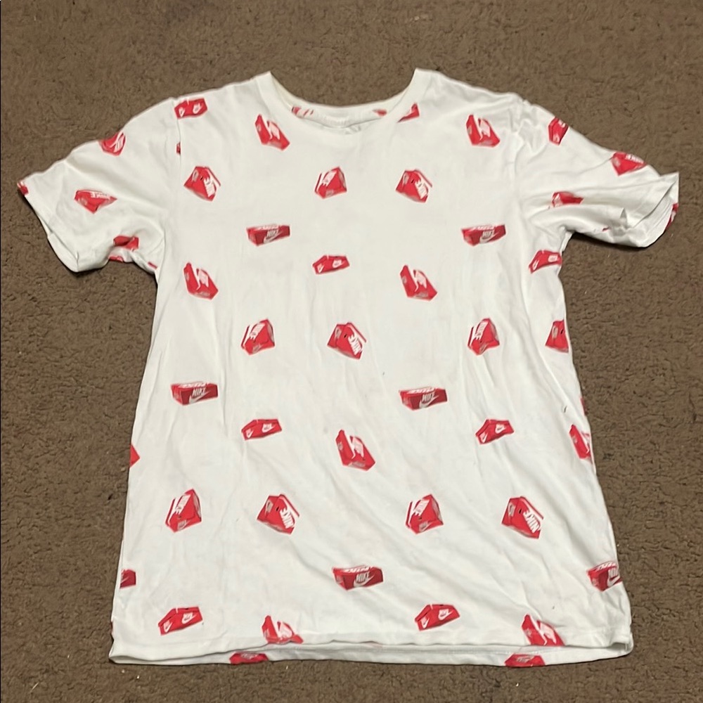 Nike Kids White T-Shirt with Red Print